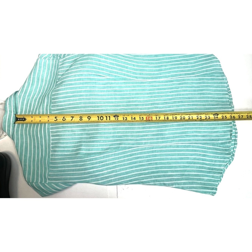 Baird McNutt For J. Crew Women's Size 6 Irish Linen Button Up Top Blue Stripe - Picture 10 of 13